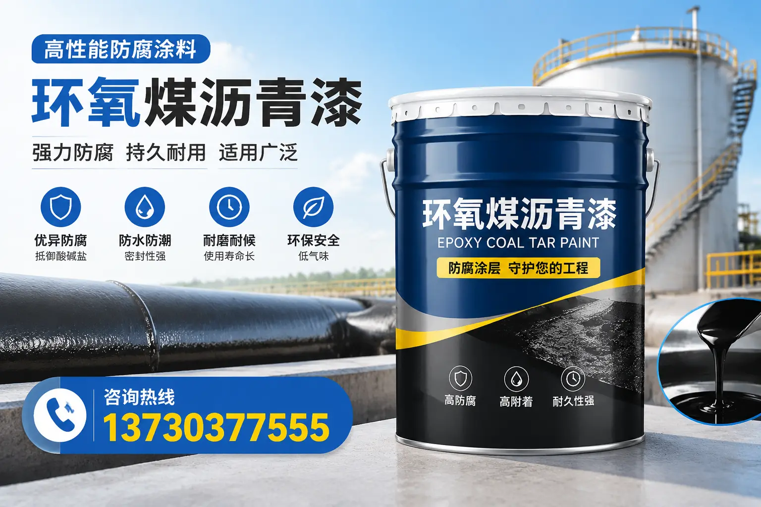 环氧煤沥青漆的耐久性分析,适合中原的使用场景